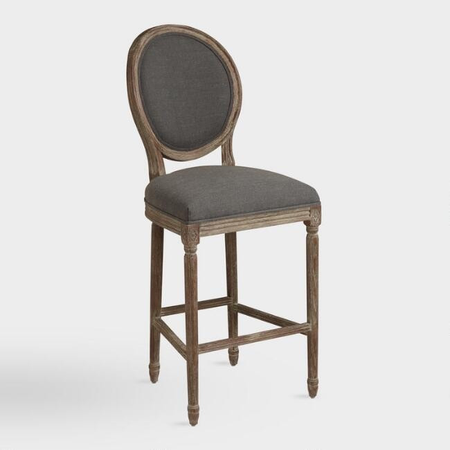 Round Back Paige Upholstered Barstool | World Market