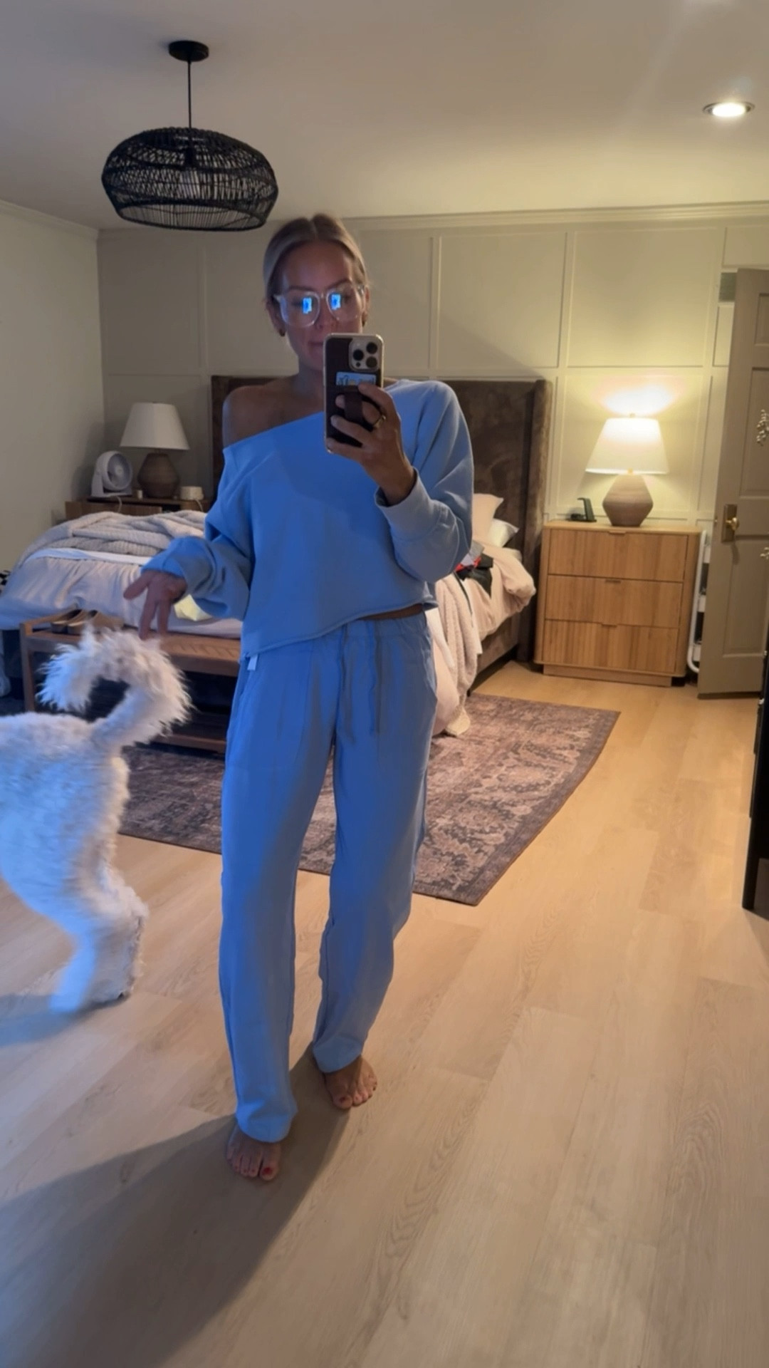 I love these little barrel sweats! 
Pants: XS regular 
Top: small 

FYI- because of the lighting my top and bottoms do look the same color, but they are different in person.