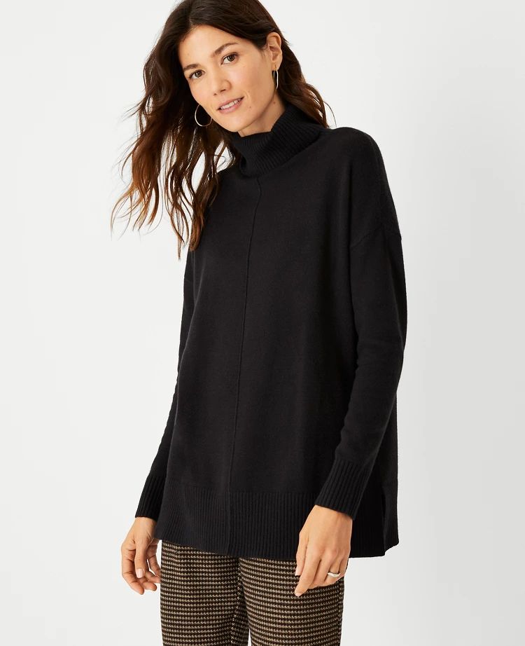 Seamed Turtleneck Tunic Sweater | Ann Taylor (US)