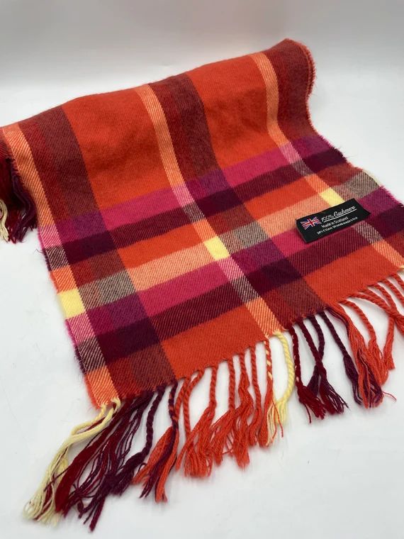 100% Cashmere Scotland Scarf Plaid Jewel Tone Soft Warm Wool | Etsy | Etsy (US)