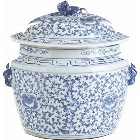 Lidded Rice Jar Vase Floral Colors May Vary White Blue Varying Black New LA-326 | Walmart (US)