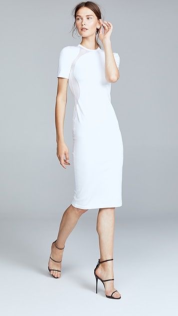 White Gala Mesh Panel Dress | Shopbop
