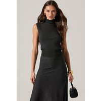 ASTR the Label | Deora Sleeveless Mock Neck Sweater in Charcoal | Size L | ASTR The Label (US)