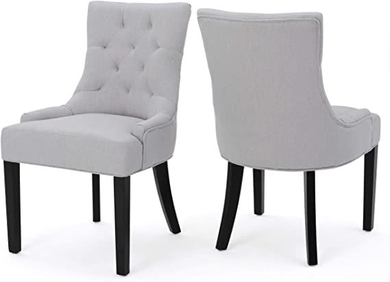 Christopher Knight Home Hayden Fabric Dining Chairs, 2-Pcs Set,Polyester, Light Grey | Amazon (US)