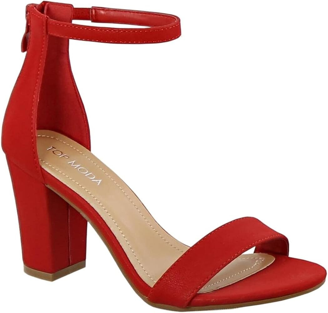 TOP Moda Women's Fashion Ankle Strap Evening Dress High Heel Sandal Shoes | Amazon (US)