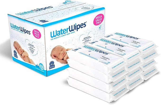 WaterWipes Unscented Baby Wipes, Sensitive and Newborn Skin, 12 Packs (720 Wipes) | Amazon (US)