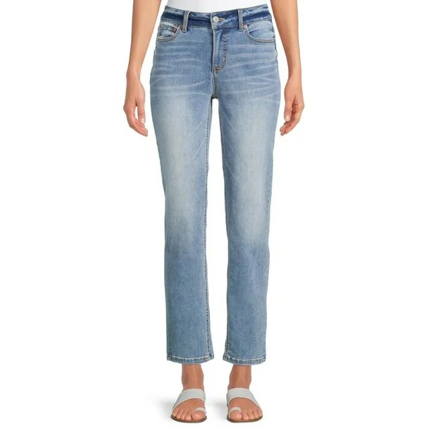Time and Tru Women's Mid-Rise Straight Jeans | Walmart (US)