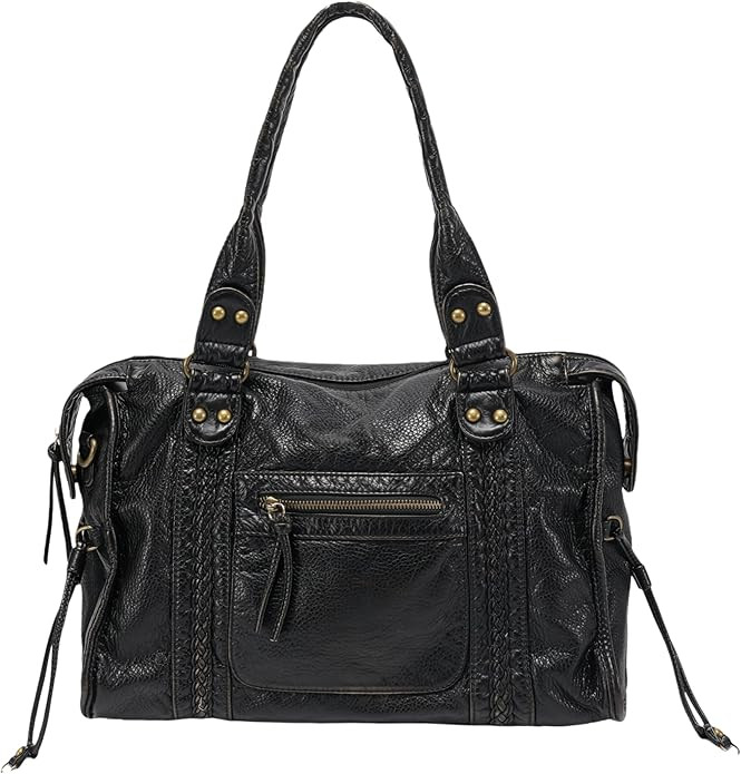 JOLLQUE Rivet Crossbody City Bag for Women,Large Retro Washed Leather Handbag Purse,Vintage Y2K G... | Amazon (US)
