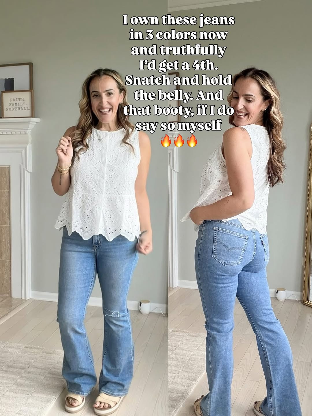 Super cute summer outfit perfect for a BBQ. Wearing a medium on top. Wearing a 28 in the jeans. 

  #summeroutfit #cuteoutfit 

 #LTKootd #LTKOver40 #LTKMidsize