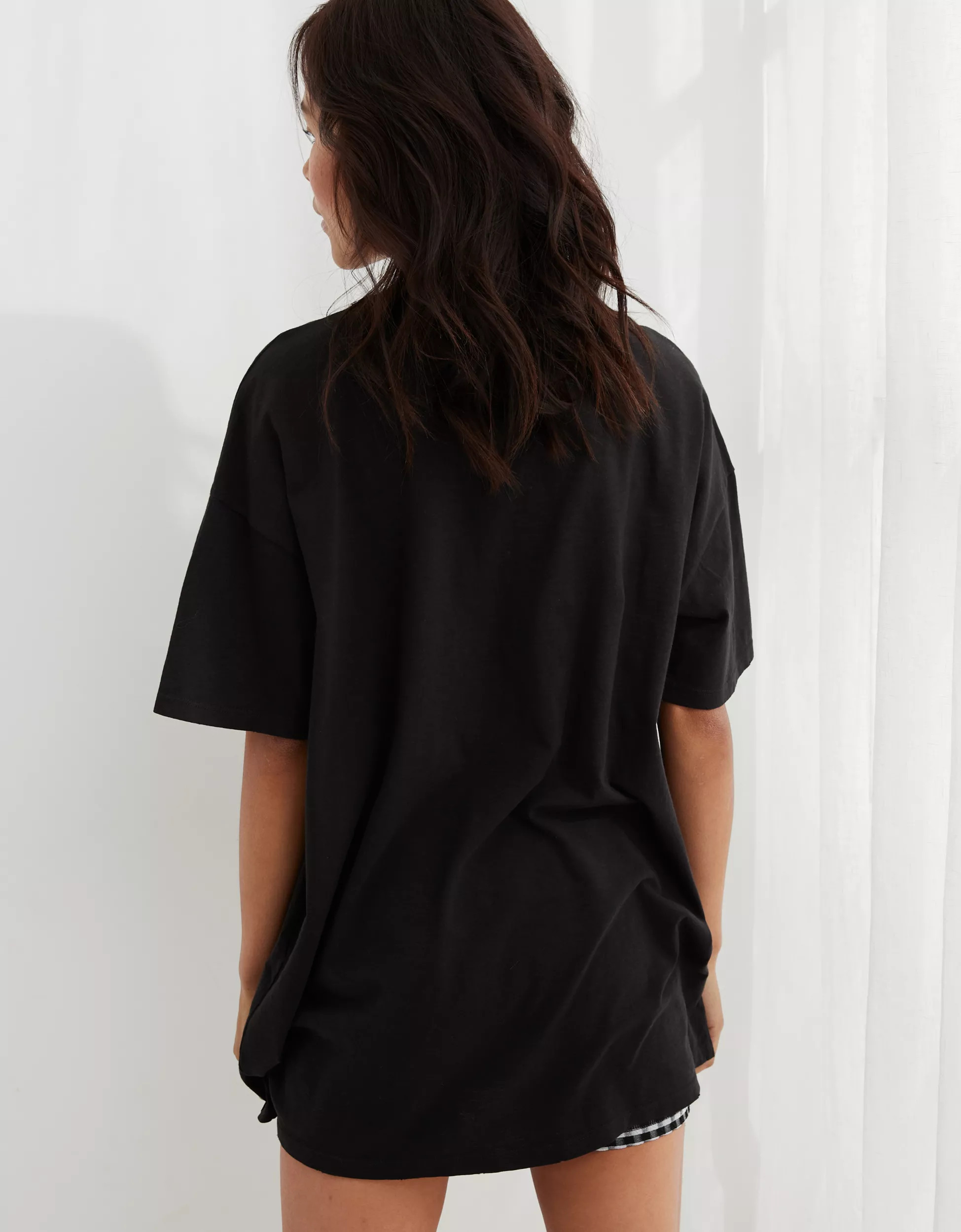 Aerie Distressed Basic Boyfriend T-Shirt | Aerie