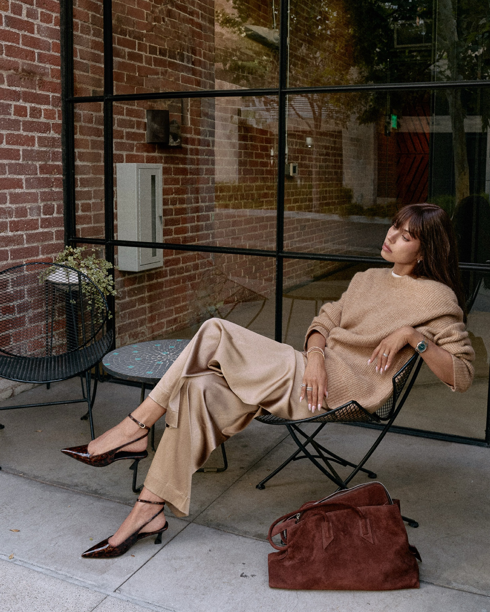 My favorite way of wearing silk pants right now is by adding an oversized sweater, chic animal print pumps and a brown suede bag to the mix 🐆🤎

#LTKStyleTip #LTKTall #LTKItBag