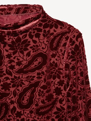 Mock-Neck Long-Sleeve Velvet Top | Old Navy (US)
