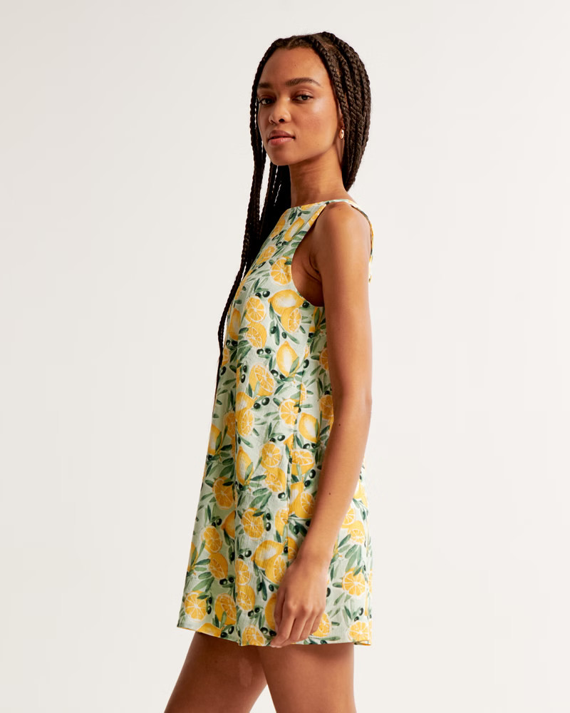 Open-Back Trapeze Mini Dress | Abercrombie & Fitch (US)