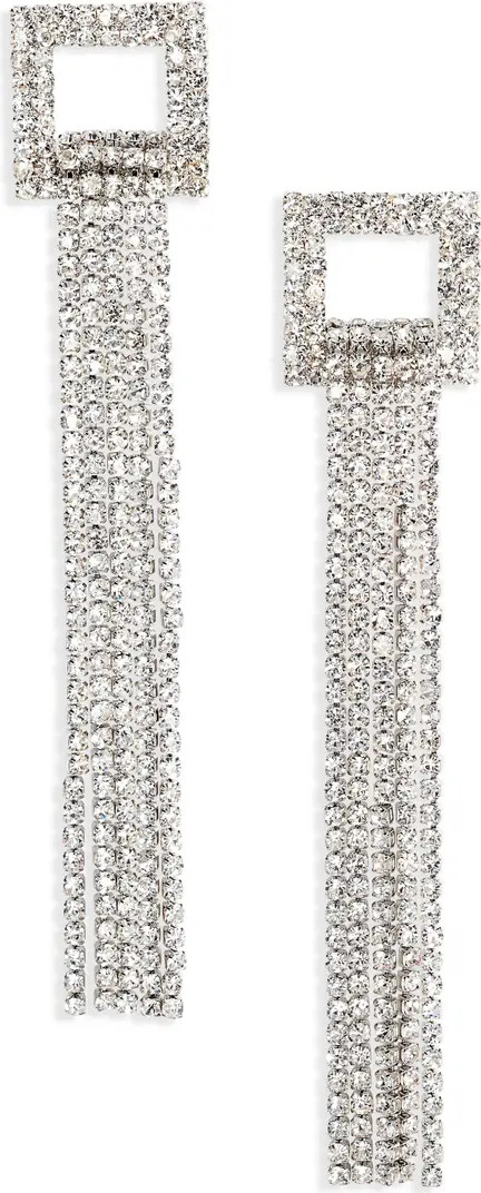 CRISTABELLE Crystal Geo Fringe Drop Earrings | Nordstrom | Nordstrom