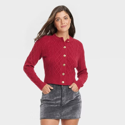 Women's Cashmere-Like Cable Stitch Cardigan - Universal Thread™ | Target