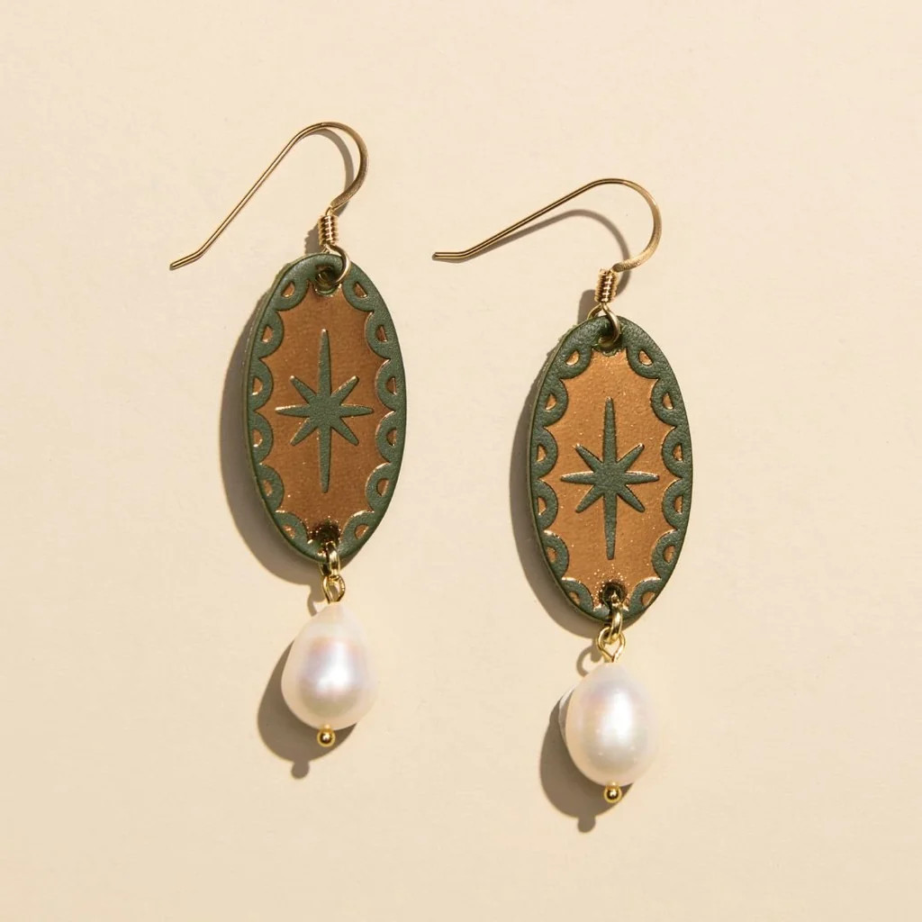 Basil Auden Pearl Drop Earrings | Nickel and Suede