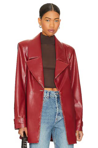 House of Harlow 1960 x REVOLVE Bordeaux Faux Leather Blazer in Red from Revolve.com | Revolve Clothing (Global)