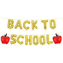 14Pcs Back To School Balloons - 16inch Gold Letter Balloons for Back to School Decorations - Firs... | Amazon (US)
