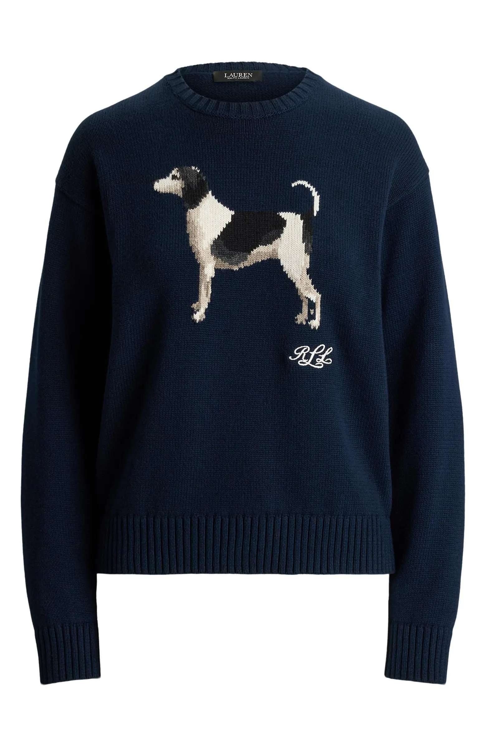 Intarsia Beagle Cotton Sweater | Nordstrom