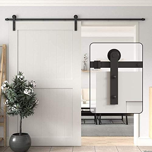 WinSoon 5/6/8/10/12/13/15/16FT Black Straight Design Sliding Roller Barn Single Wood Door Hardwar... | Amazon (CA)