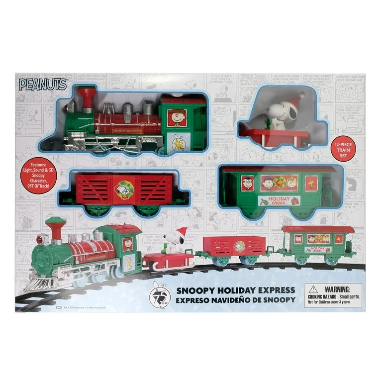 Snoopy Express 12-Piece Christmas Train Set – Holiday Décor Toy by Ruz | Walmart (US)