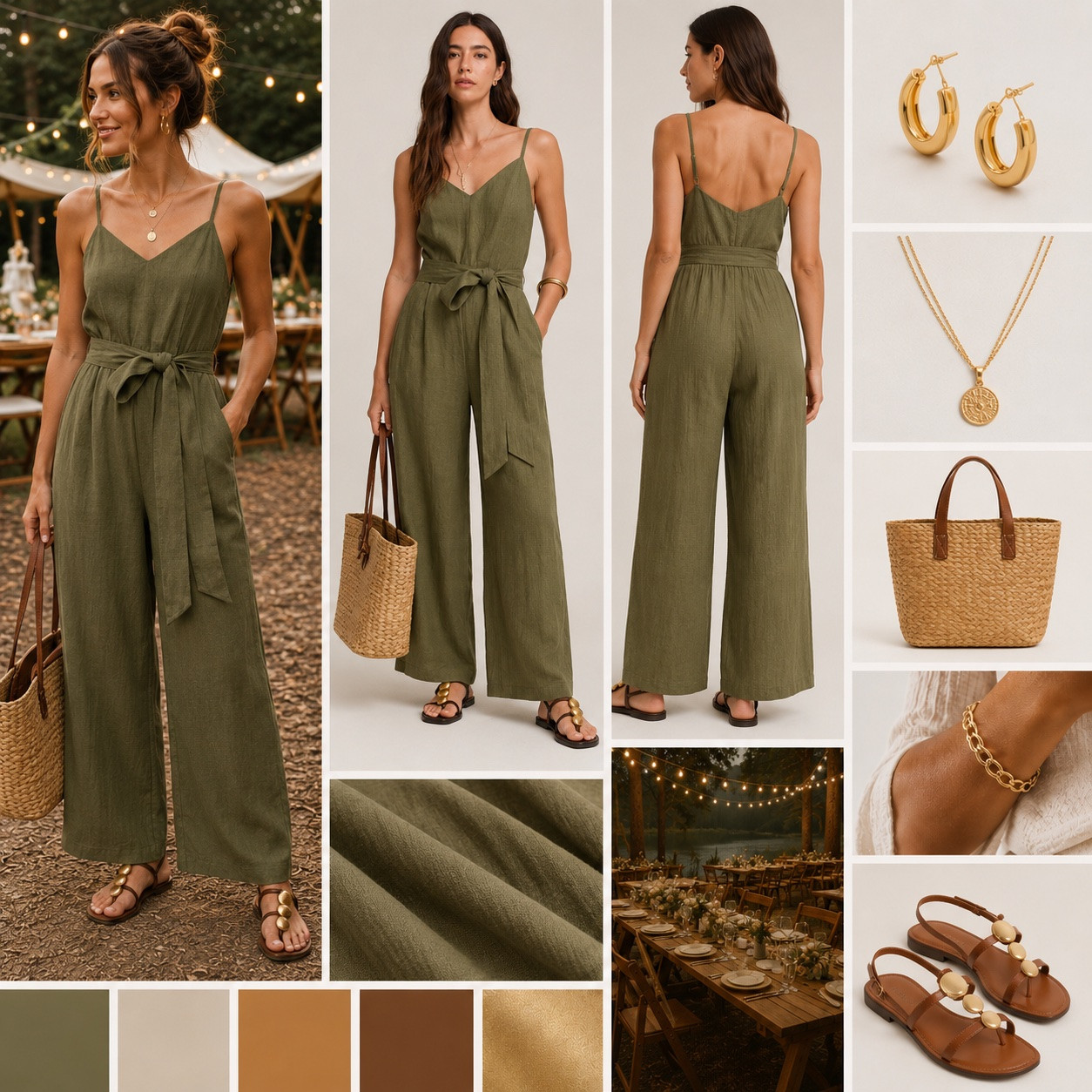 Outside woody cabin wedding guest outfit.

#LTKWedding