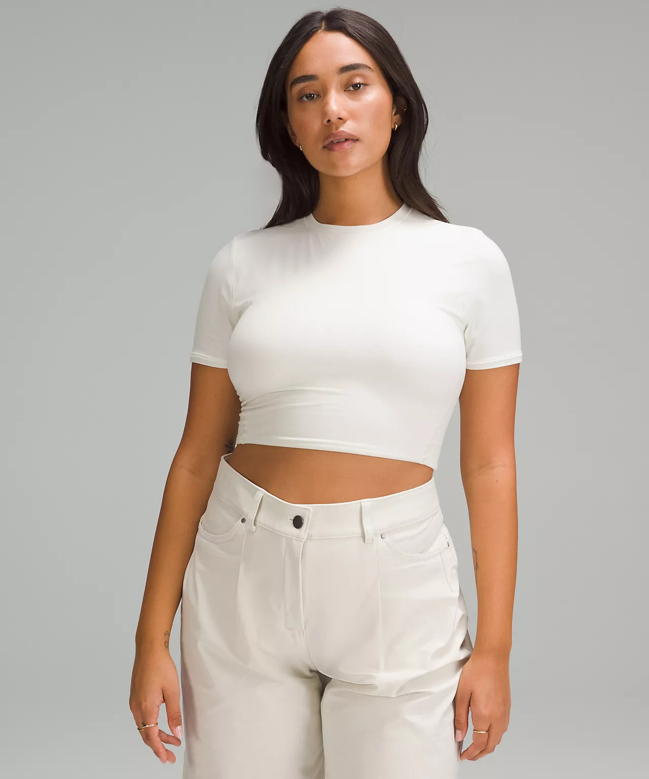 Wundermost Ultra-Soft Nulu Crewneck Cropped T-Shirt | Women's Short Sleeve Shirts & Tee's | lulul... | lululemon (CA)