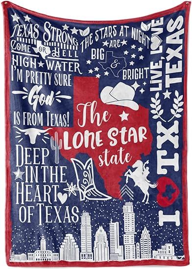 InnoBeta Texas Gifts Blankets Throws Bed Flannel Plush, Texan, Souvenir, Home Decor, US State Gif... | Amazon (US)