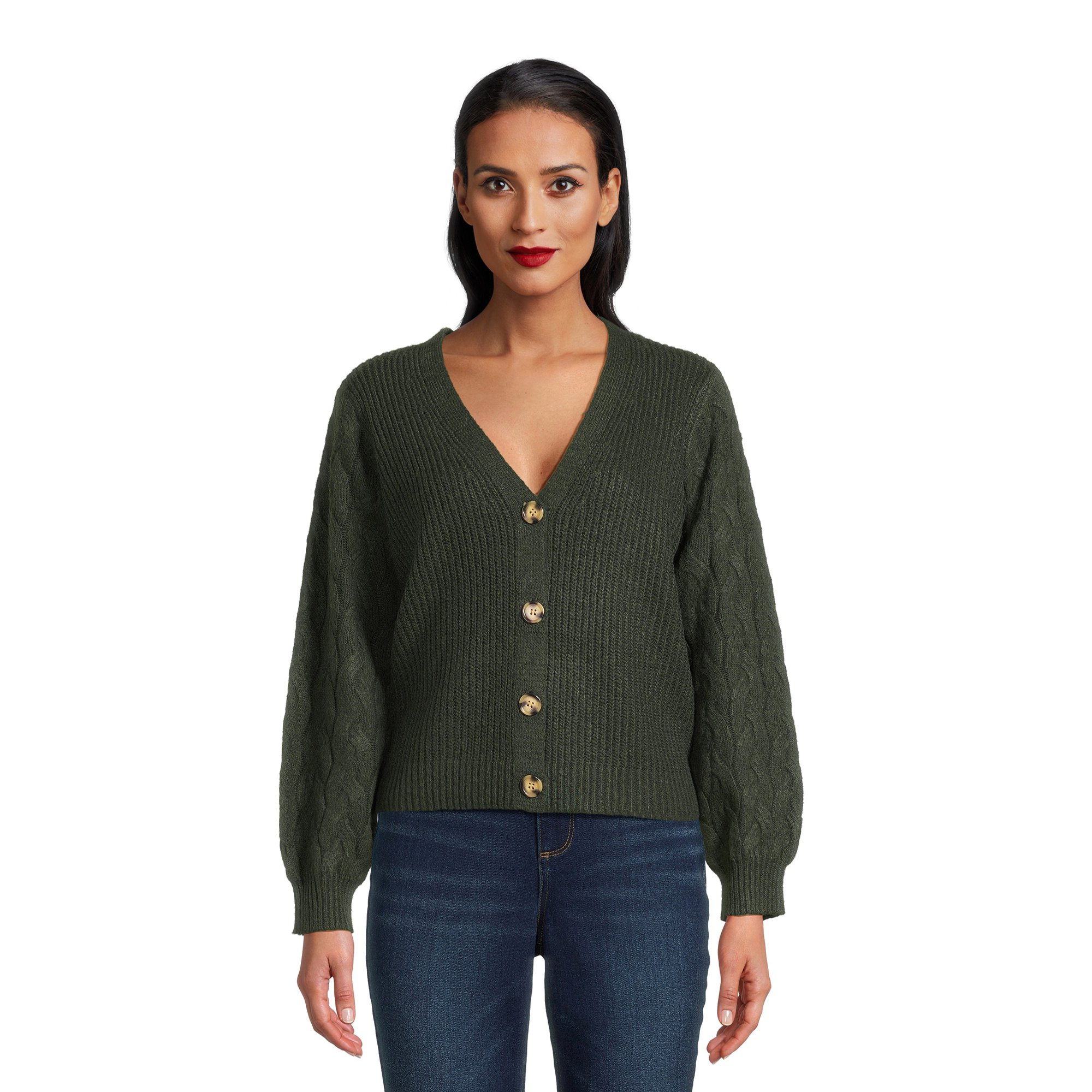 Time and Tru Women's Boyfriend Cardigan Sweater, Midweight, Sizes XS-XXXL | Walmart (US)