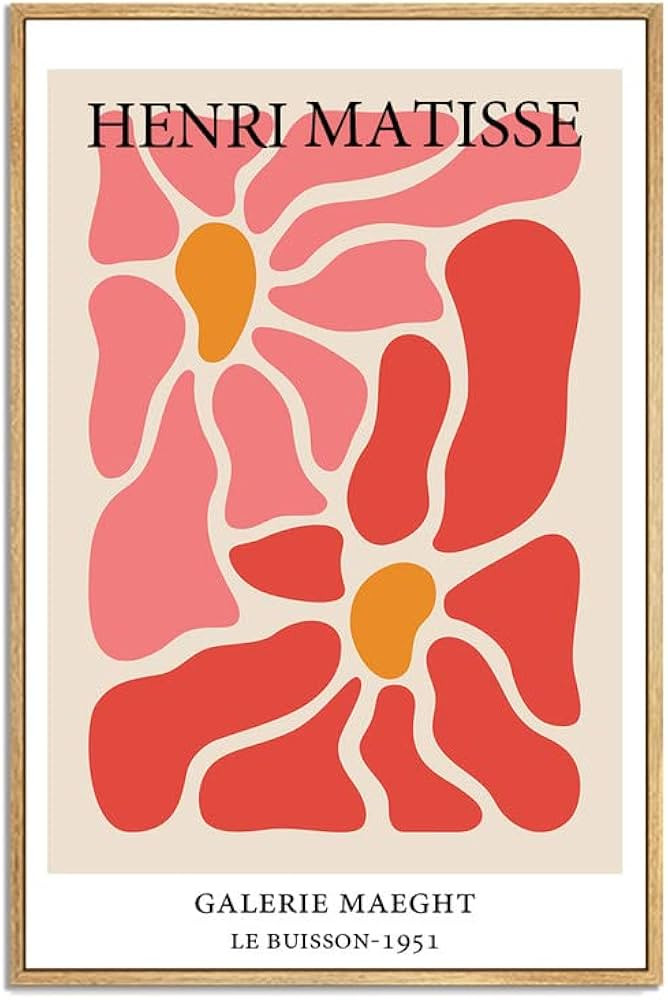 Matisse Framed Wall Art Decor Prints Abstract Minimalist Wall Art Prints Aesthetic Pictures for W... | Amazon (US)