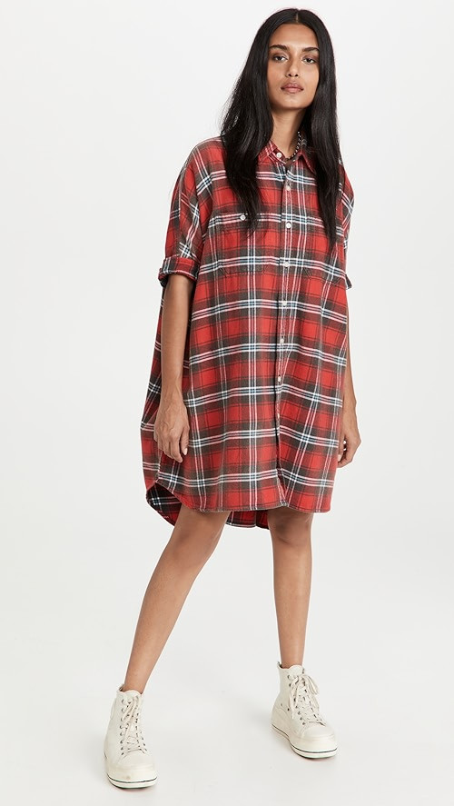 R13 Plaid Oversized Boxy Shirtdress | SHOPBOP | Shopbop