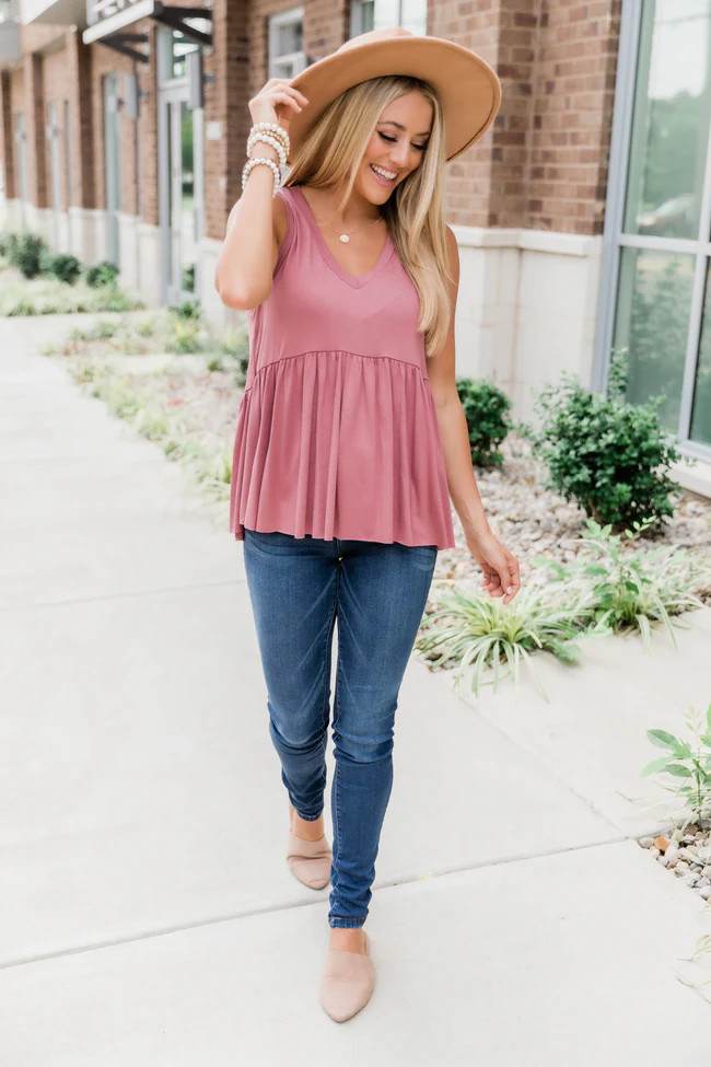 Follow You Everywhere  Tank Mauve | The Pink Lily Boutique