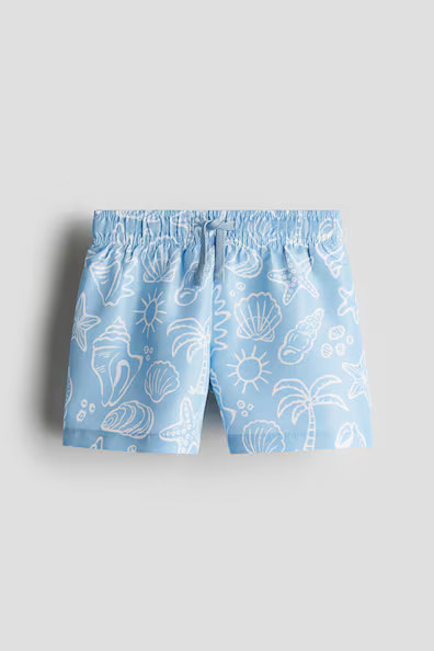 H & M - Printed Swim Shorts - Blue | H&M (US + CA)