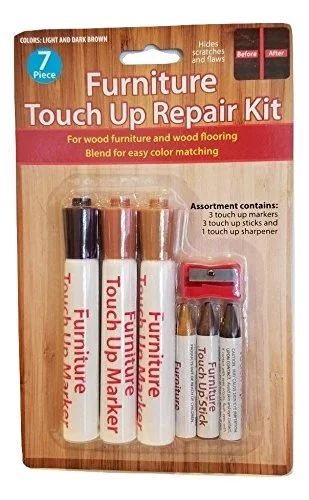 7 Piece Wood Touch Up Repair Kit - For Wood Furniture & Flooring - 3 Markers, 3 Sticks and 1 Shar... | Walmart (US)
