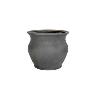 10.25 in. Dia x 9 in. H. Smooth Cement Cast Stone Belly Pot PF8919SC | The Home Depot