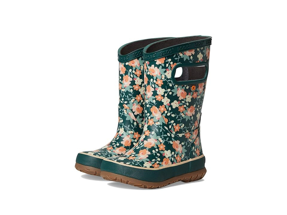 Bogs Kids Rainboot Small Floral (Toddler/Little Kid/Big Kid) Kids Shoes Emerald : 9 Toddler M, Synthetic | Zappos
