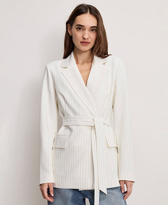 Good American Women's Essential Suiting Belted Jacket, Regular and Plus - Macy's | Macy's