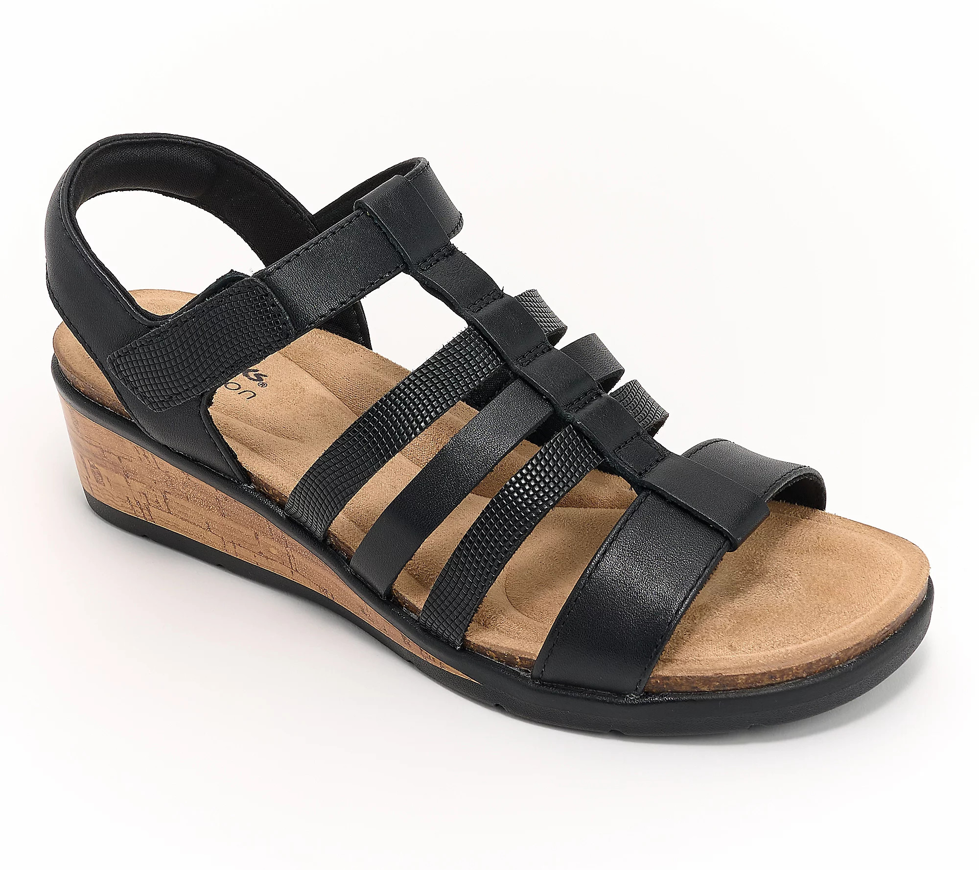 As Is Clarks Collection Leather Wedges-Kacha Step | QVC