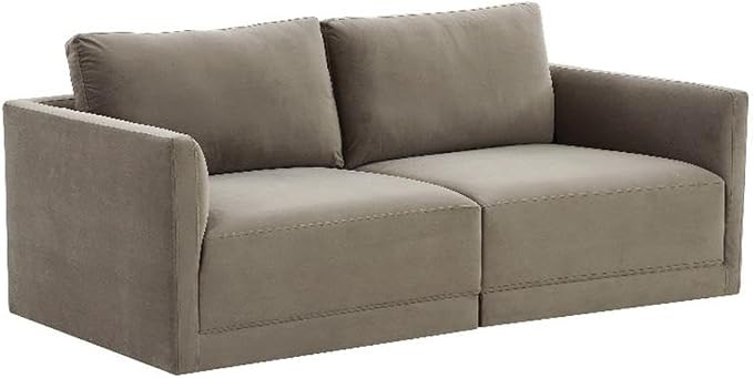 Willow 74" Taupe Performance Velvet Modular Loveseat - TOV Furniture | Amazon (US)