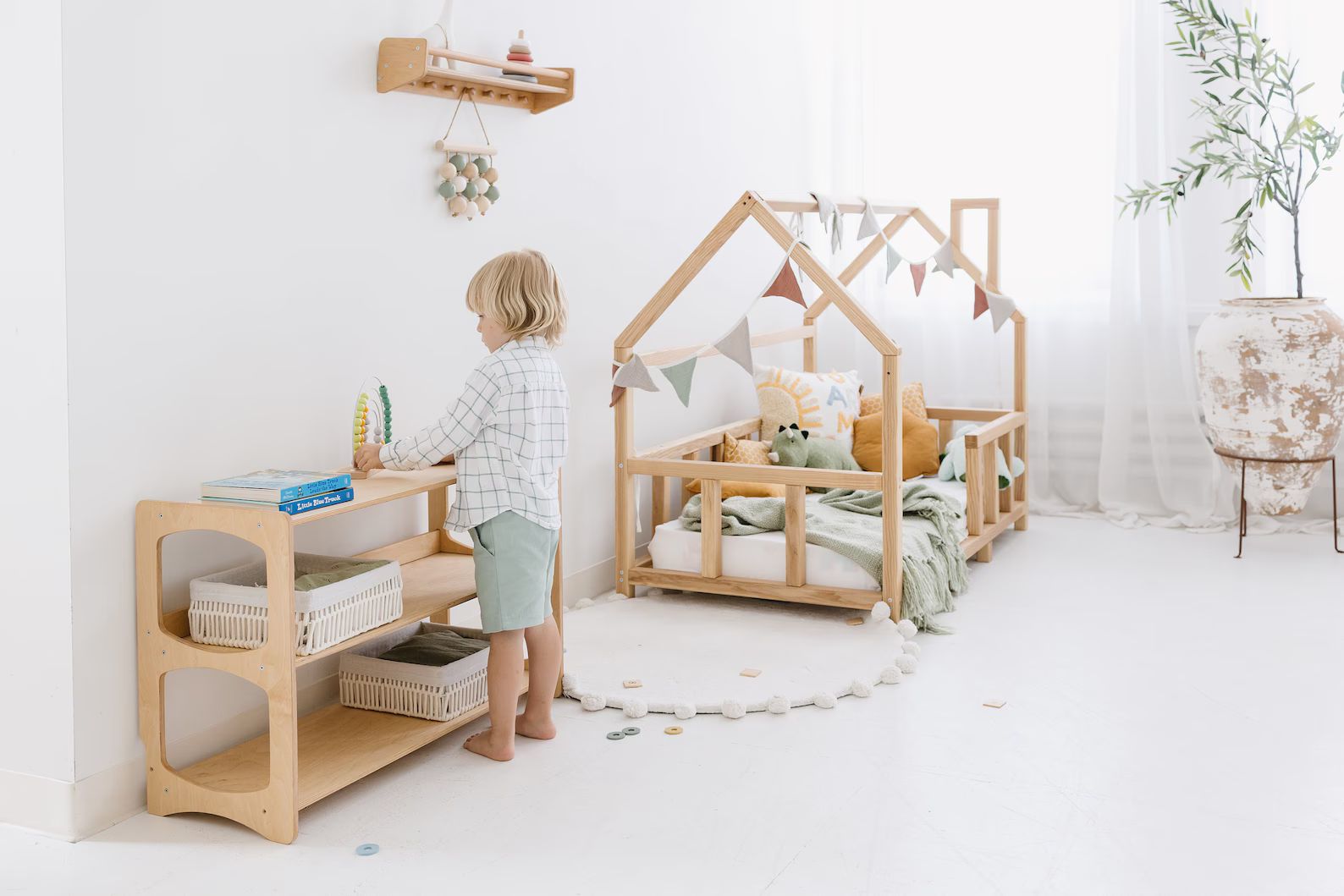 Set of Open Shelves: Toy Storage Kid Clothing Rack, Toddler Nursery, Toys Shelf, Montessori Furni... | Etsy (US)