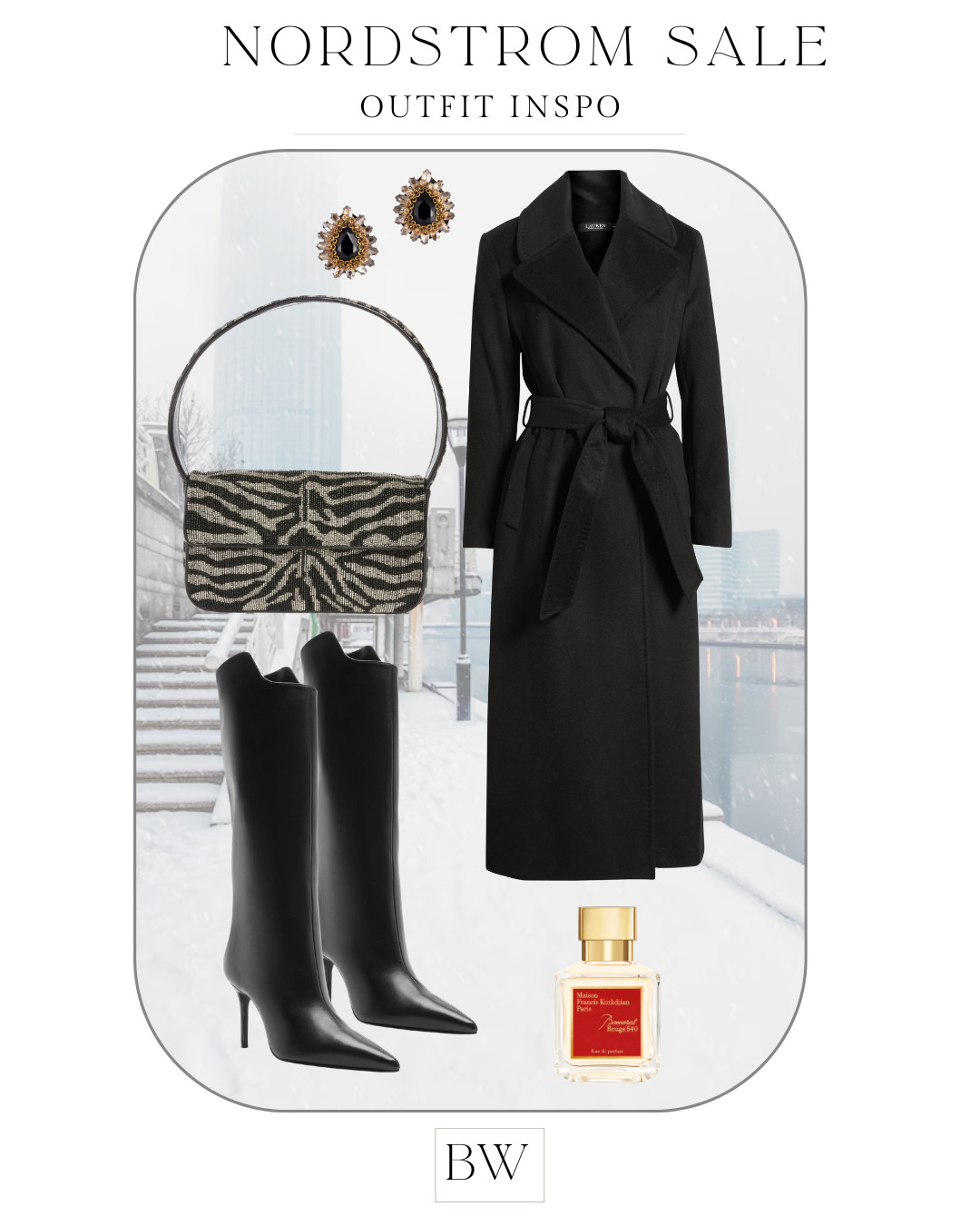 Pulled together look on the Nordstrom sale. A wool winter coat and knee high leather boots are a closet staple! 

 