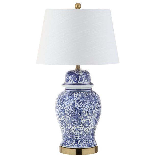 Ellis 29.5" Ceramic LED Table Lamp, Blue/White - Walmart.com | Walmart (US)
