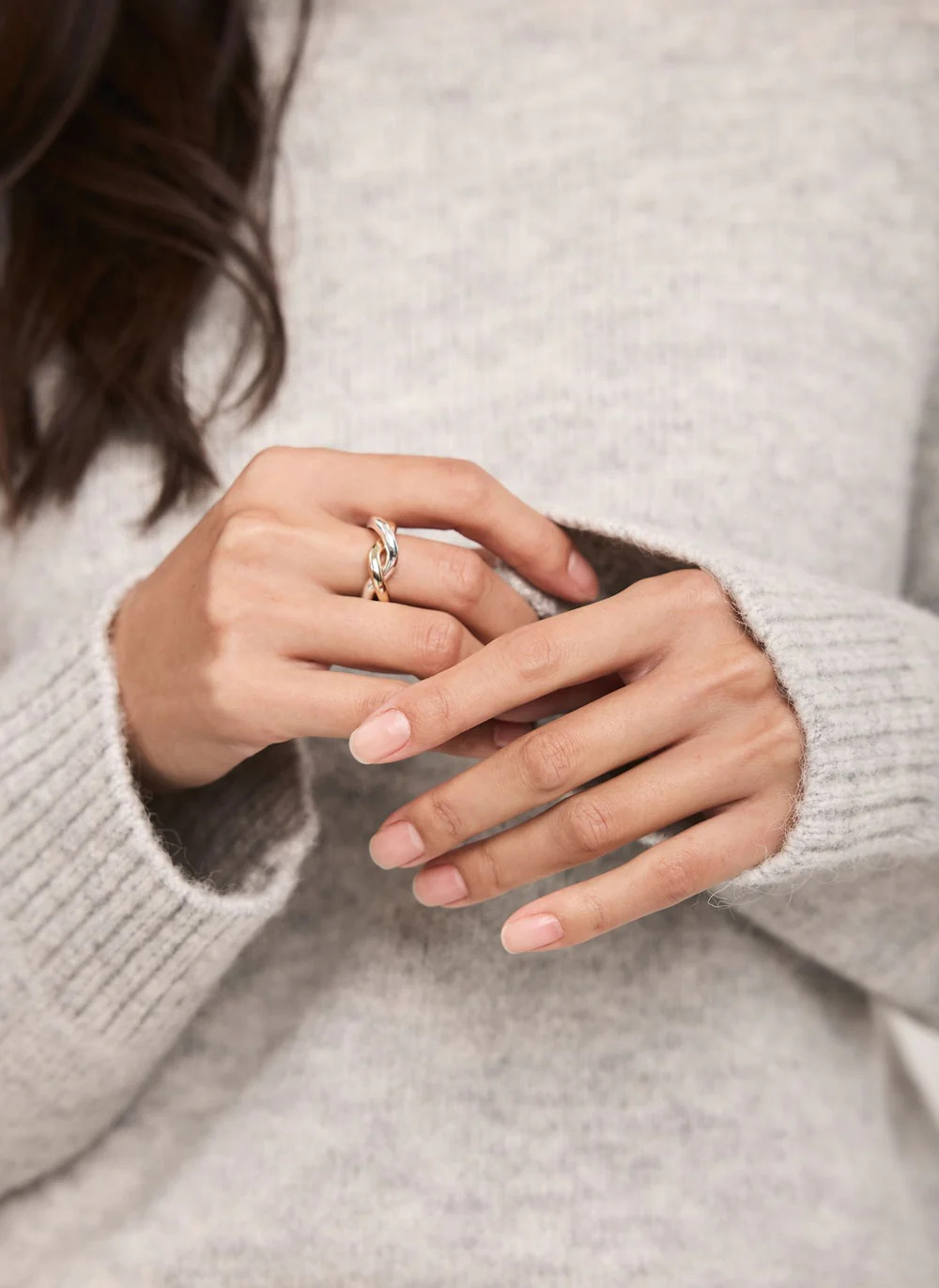 Grey Wool Blend Longline Jumper | Mint Velvet