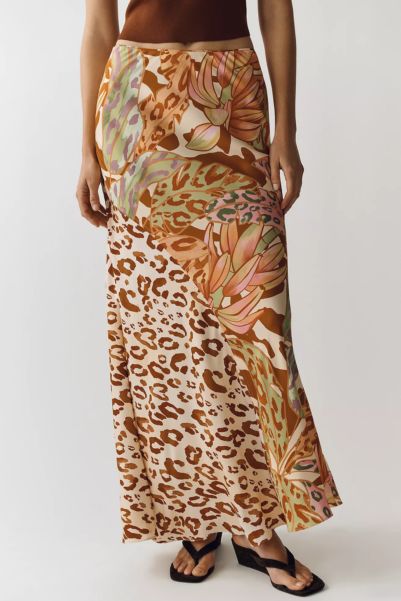 Farm Rio Mixed Print Slip Skirt | Anthropologie (US)