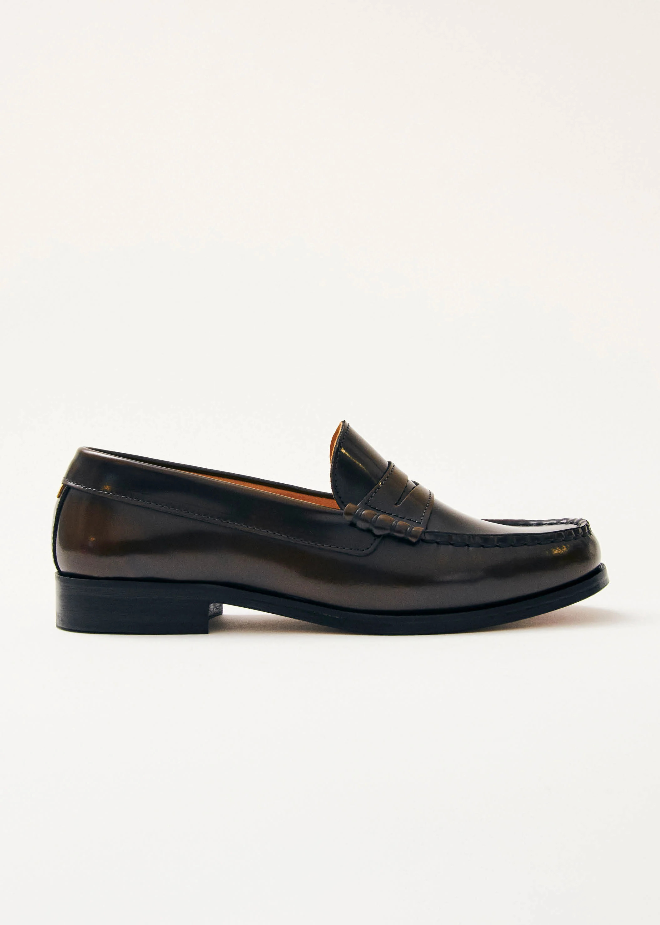 Rivet Brushed Coffee Brown Leather Loafers | ALOHAS | Alohas US