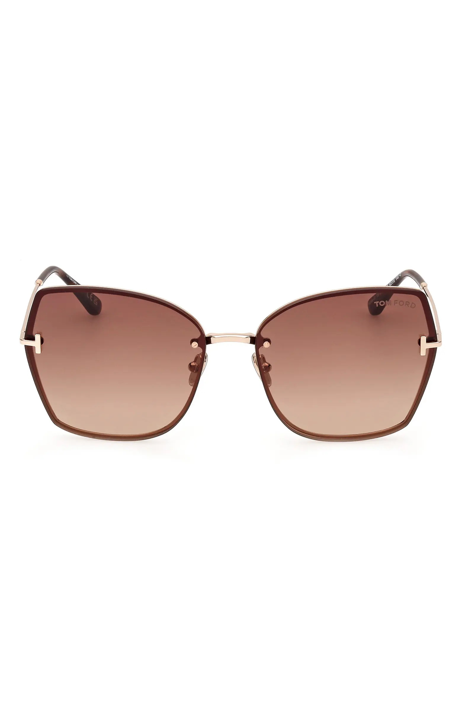 TOM FORD Nickie 62mm Oversize Gradient Butterfly Sunglasses | Nordstrom | Nordstrom