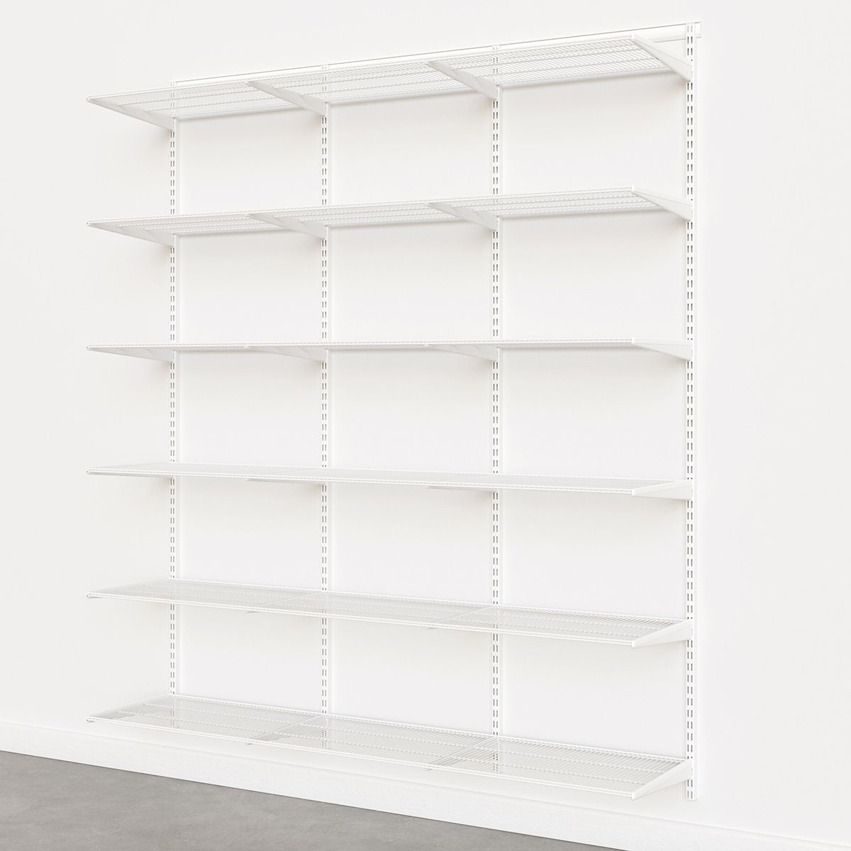 Elfa Classic White 6' Basic Shelving Units for Anywhere | The Container Store