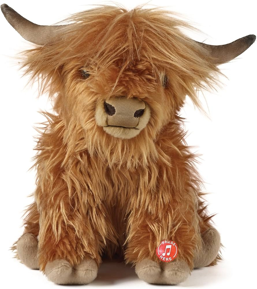 Living Nature Highland Cow Brown Stuffed Animal | Farm Toy with Sound | Soft Toy for Kids | Natur... | Amazon (US)
