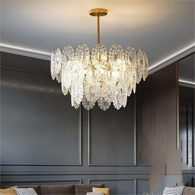 Luxury Modern French Glass Flower Ceiling Chandelier Vintage Nostalgic Living Room Dining Bedroom... | Amazon (US)