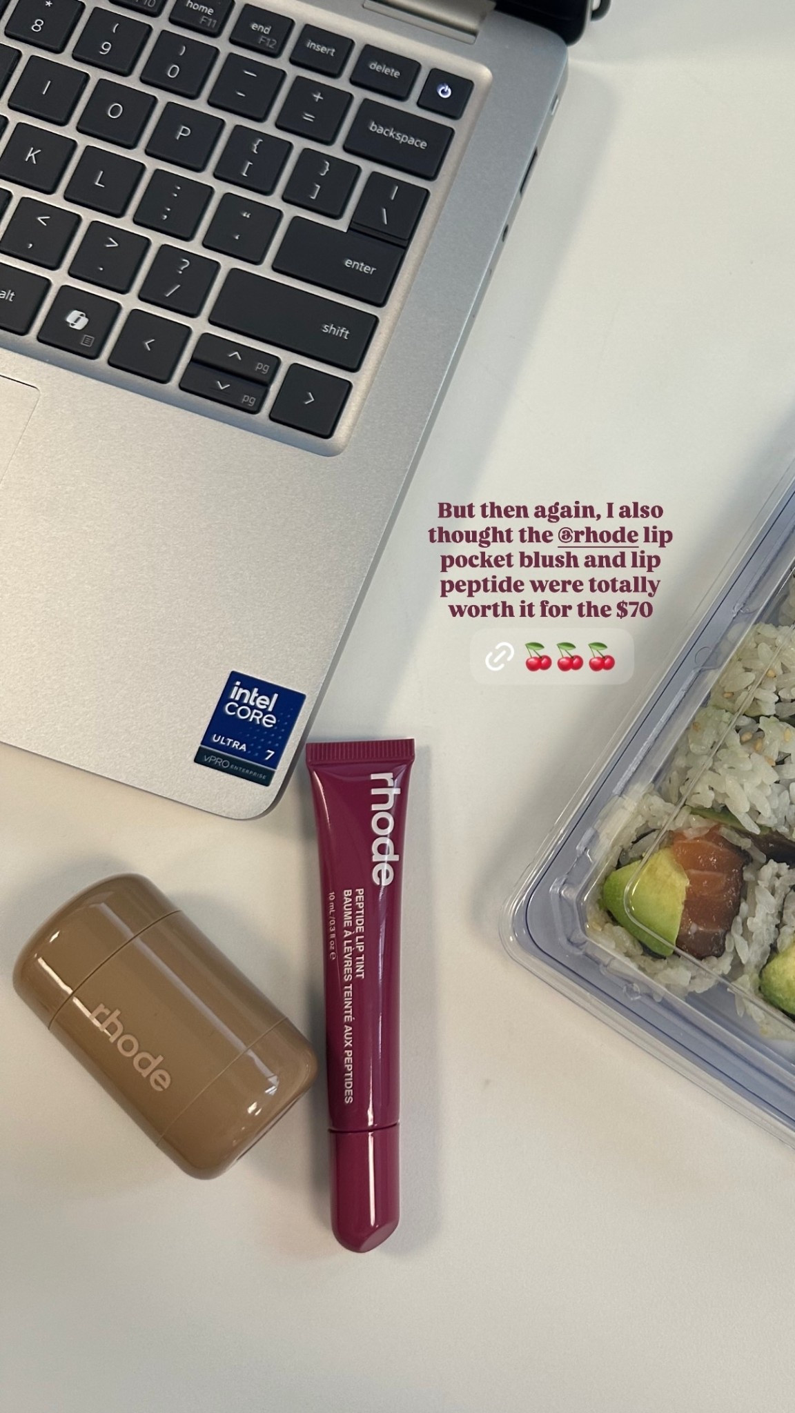 But then again, I also thought the @rhode lip pocket blush and lip peptide were totally worth it for the $70